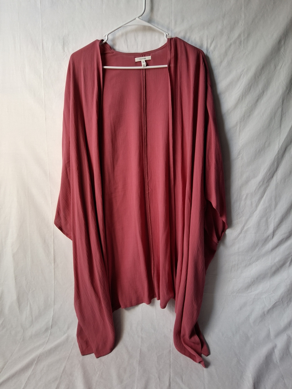 Maurices Dusty Rose Open-Front Draped Cardigan
